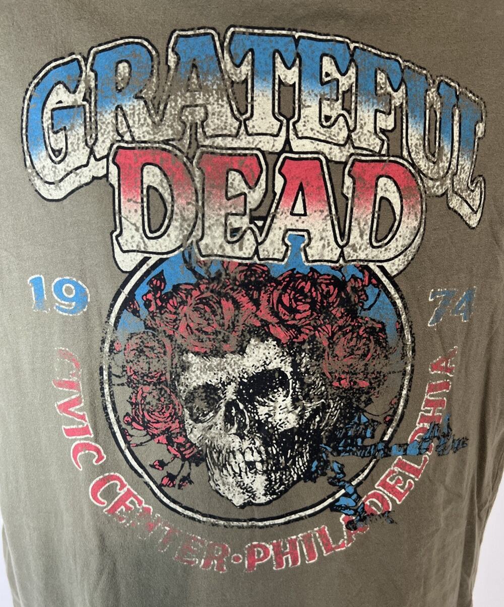 Grateful Dead Sleeveless T-Shirt Size L Olive 100% Cotton Junk Food Retro Tee